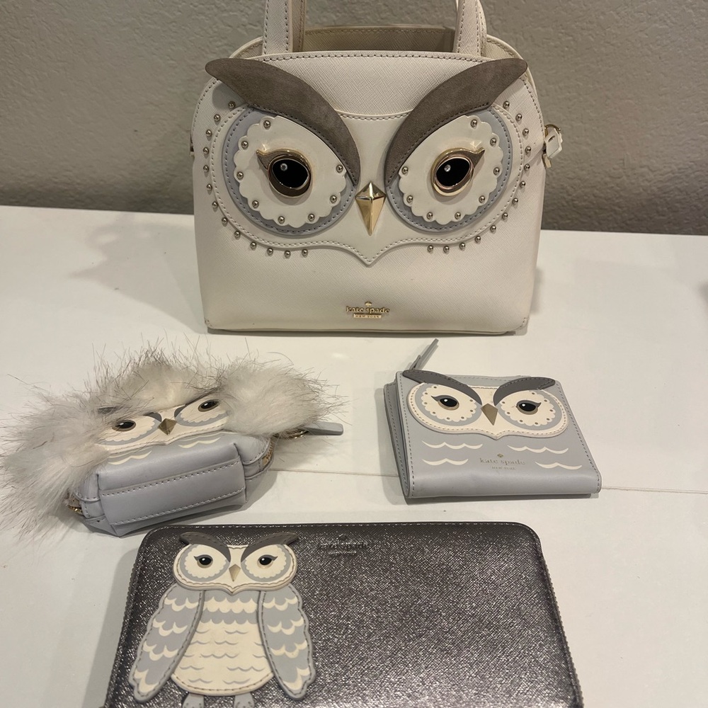 Kate Spade Owl Handbag and Wallet Set
